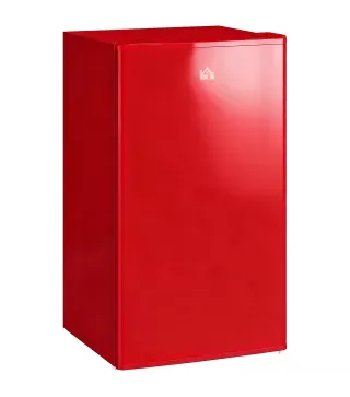 Nevera Pequeña con Congelador 91L Silenciosa Puerta Reversible Temperatura Regulable y Estantes Ajustables Rojo