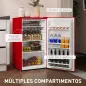 Nevera Pequeña con Congelador 91L Silenciosa Puerta Reversible Temperatura Regulable y Estantes Ajustables Rojo