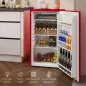 Nevera Pequeña con Congelador 91L Silenciosa Puerta Reversible Temperatura Regulable y Estantes Ajustables Rojo