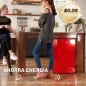 Nevera Pequeña con Congelador 91L Silenciosa Puerta Reversible Temperatura Regulable y Estantes Ajustables Rojo
