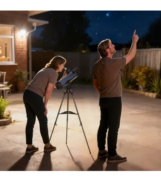 Telescopio Reflector Astronómico para Adultos y Principiantes Apertura 114 mm con Trípode Ajustable Bolsa