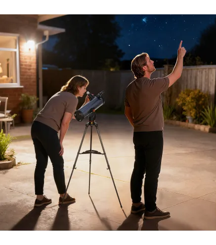 Telescopio Reflector Astronómico para Adultos y Principiantes Apertura 114 mm con Trípode Ajustable Bolsa