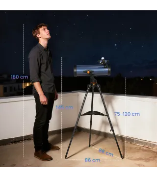 Telescopio Reflector Astronómico para Adultos y Principiantes Apertura 114 mm con Trípode Ajustable Bolsa