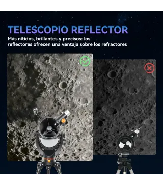 Telescopio Reflector Astronómico para Adultos y Principiantes Apertura 114 mm con Trípode Ajustable Bolsa