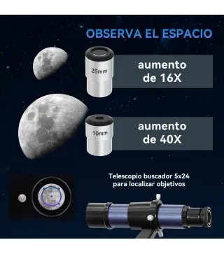 Telescopio Reflector Astronómico para Adultos y Principiantes Apertura 114 mm con Trípode Ajustable Bolsa