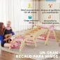 8 en 1 Triángulo de Escalada de Madera Estructura de Escalada Montessori Tema de Corona con Arco y Rampa Rosa