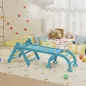 7 en 1 Triángulo de Escalada Montessori de Madera Plegable con Arco y Rampa para Niños de 18-48 Meses 188x70 cm Azul