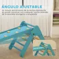 7 en 1 Triángulo de Escalada Montessori de Madera Plegable con Arco y Rampa para Niños de 18-48 Meses 188x70 cm Azul