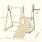 Tobogán Infantil 5 en 1 Estructura de Escalada con Tobogán Columpio Aro de Baloncesto Tabla Red de Escalada Natural