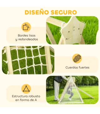 Tobogán Infantil 5 en 1 Estructura de Escalada con Tobogán Columpio Aro de Baloncesto Tabla Red de Escalada Natural