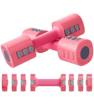 Juego de Mancuernas Ajustables 4 en 1 de 1/1,5/2/2,5 kg con Mangos Antideslizantes y Diseño Cuadrado para Casa Gimnasio