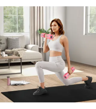 Juego de Mancuernas Ajustables 4 en 1 de 1/1,5/2/2,5 kg con Mangos Antideslizantes y Diseño Cuadrado para Casa Gimnasio