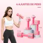 Juego de Mancuernas Ajustables 4 en 1 de 1/1,5/2/2,5 kg con Mangos Antideslizantes y Diseño Cuadrado para Casa Gimnasio