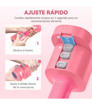 Juego de Mancuernas Ajustables 4 en 1 de 1/1,5/2/2,5 kg con Mangos Antideslizantes y Diseño Cuadrado para Casa Gimnasio