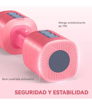 Juego de Mancuernas Ajustables 4 en 1 de 1/1,5/2/2,5 kg con Mangos Antideslizantes y Diseño Cuadrado para Casa Gimnasio