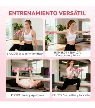 Juego de Mancuernas Ajustables 4 en 1 de 1/1,5/2/2,5 kg con Mangos Antideslizantes y Diseño Cuadrado para Casa Gimnasio