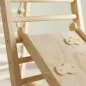 6 en 1 Triángulo de Escalada Montessori con Plataforma y Anillos Estructura de Escalada de Madera con Tobogán Natural