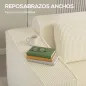 Sofá de 3 Plazas Tapizado en Pana Acolchado Grueso Asiento Extra Profundo Reposabrazos Anchos Montaje Rápido Beige Sofá de 3 Plazas Tapizado en Pana Acolchado Grueso Asiento Extra Profundo Reposabrazos Anchos Montaje Rápido Beige