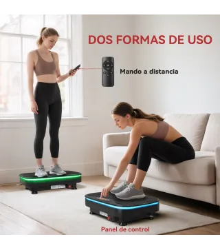 Plataforma Vibratoria con 99 Velocidades 3 Programas Altavoz Bluetooth Pantalla LED Mando a Distancia Bandas Elásticas