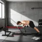 Banco de Musculación Multifuncional con Soporte para Barra Ajustable y Respaldo Regulable para Casa Gimnasio