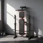 Banco de Musculación Multifuncional con Soporte para Barra Ajustable y Respaldo Regulable para Casa Gimnasio