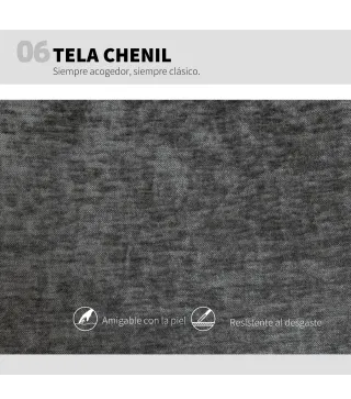 Silla de Oficina con Asiento Ancho sin Reposabrazos Ruedas Altura Ajustable Giratoria Función Basculante Gris