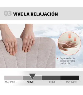 Silla de Oficina con Asiento Ancho sin Reposabrazos Ruedas Altura Ajustable Giratoria Función Basculante Beige