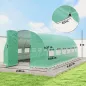 Invernadero de Túnel 6x3x2 m con Puerta con Bisagras 12 Ventanas de Malla y Estructura de Acero Galvanizado Verde