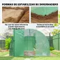 Invernadero de Túnel 6x3x2 m con Puerta con Bisagras 12 Ventanas de Malla y Estructura de Acero Galvanizado Verde