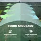 Invernadero de Túnel 6x3x2 m con Puerta con Bisagras 12 Ventanas de Malla y Estructura de Acero Galvanizado Verde
