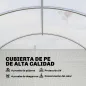 Invernadero de Túnel 6x3x2 m con Puerta con Bisagras 12 Ventanas de Malla y Estructura de Acero Galvanizado Blanco