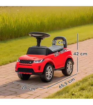 Coche Correpasillos con Licencia de Land Rover para Niños 18-36 Meses con Almacenaje Bocina Sonidos de Motor Rojo