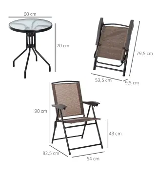 Conjunto Mesa y 2 Sillas