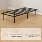 Estructura de Cama 90x190 cm con Marco de Acero Láminas de Álamo y Espacio de Almacenamiento Carga 350 kg Negro