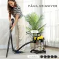 Aspirador en Seco y Húmedo 3 en 1 1200W con Función de Soplador Manguera 2 m Depósito Inoxidable 20L Amarillo