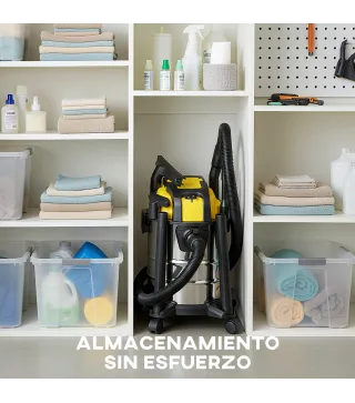 Aspirador en Seco y Húmedo 3 en 1 1200W con Función de Soplador Manguera 2 m Depósito Inoxidable 20L Amarillo