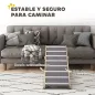 Rampa para Perros Plegable y Altura Ajustable 41-60 cm Rampa para Mascotas de Madera con Alfombrilla Antideslizante