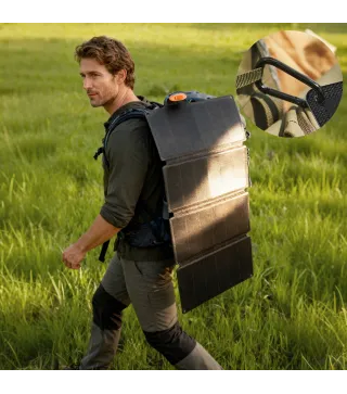 Cargador Solar Plegable 36W Panel Solar Portátil con Puertos USB-A y Tipo-C IP67 Superficie de ETFE para Teléfonos