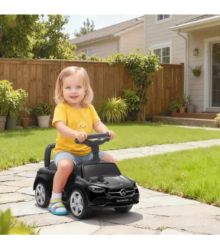Correpasillos para Niños de 18-36 Meses Mercedes-Benz Clase C con Bocina Sonidos de Motor y Espacio de Almacenaje Negro