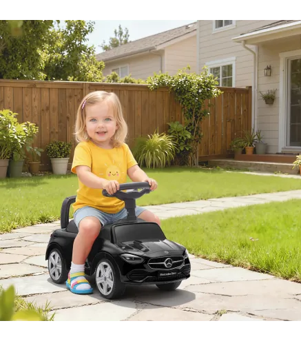 Correpasillos para Niños de 18-36 Meses Mercedes-Benz Clase C con Bocina Sonidos de Motor y Espacio de Almacenaje Negro