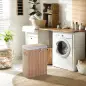 Cesto para la Ropa Sucia Plegable con Tapa Cubo para la Colada Rectangular con Asas 40x30x60 cm Natural