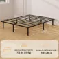 Estructura de Cama 160x200 cm con Marco de Acero Láminas de Álamo y Espacio de Almacenamiento Carga 500 kg Negro
