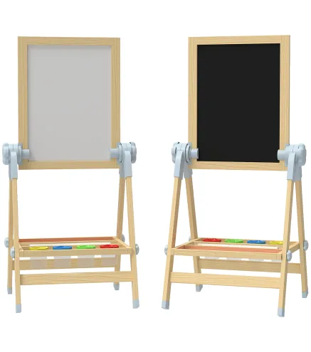 Pizarra Infantil Caballete Altura 70-97 cm y Ángulo Ajustable Pizarra Blanca Magnética con Rollo de Papel y Bandeja