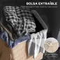 Cesto para la Ropa Sucia Plegable con Tapa Cubo para la Colada Rectangular con Asas 40x30x60 cm Natural