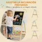 Pizarra Infantil Caballete Altura 70-97 cm y Ángulo Ajustable Pizarra Blanca Magnética con Rollo de Papel y Bandeja