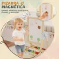 Pizarra Infantil Caballete Altura 70-97 cm y Ángulo Ajustable Pizarra Blanca Magnética con Rollo de Papel y Bandeja