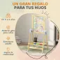 Pizarra Infantil Caballete Altura 70-97 cm y Ángulo Ajustable Pizarra Blanca Magnética con Rollo de Papel y Bandeja