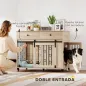 Jaula para Perros Medianos y Grandes Mesa Auxiliar Moderna con 2 Cajones 2 Puertas y Cierre 100x56x81 cm Roble