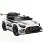 Coche Eléctrico para Niños Mercedes-AMG GT3 Evo con Mando a Distancia Motor Doble Ruedas Auxiliares Asa Música Blanco