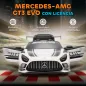 Coche Eléctrico para Niños Mercedes-AMG GT3 Evo con Mando a Distancia Motor Doble Ruedas Auxiliares Asa Música Blanco